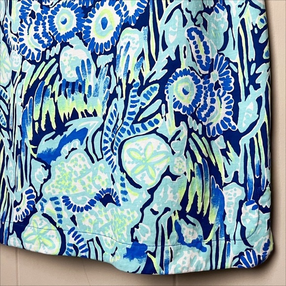 Lilly‎ Pulitzer Marlowe Dress Medium Indigo Blue Sunset Paisley t-shirt knit - Picture 4 of 11